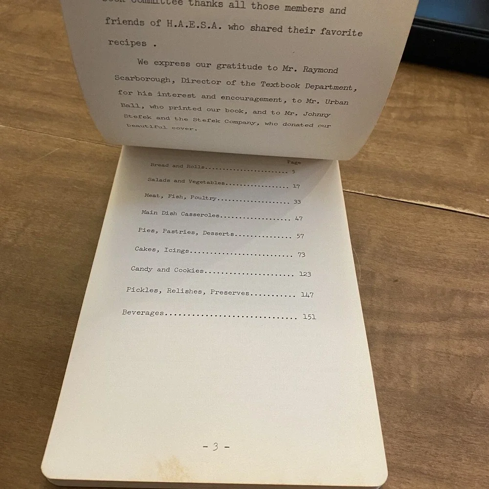 The Secretaries Cook Book HAESA Houston Texas 1965-1966 Vintage Cookbook